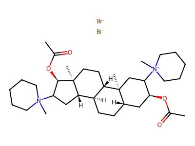3,17-Bis(acetyloxy)-2,16-bis(1-methylpiperidin-1-ium-1-yl)androstane dibromide structure