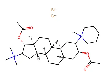 Piperidinium, 1-(3-alpha,17-beta-dihydroxy-16-beta-(trimethylammonio)-5-alpha-androstan-2-beta-yl)-1-methyl-, dibromide, diacetate (ester) structure