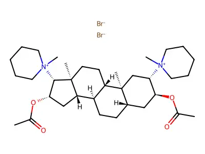 Piperidinium, 1,1'-((2-beta,3-alpha,5-alpha,16-beta,17-beta)-3,17-bis(acetyloxy)androstane-2,16-diyl)bis(1-methyl-, dibromide structure