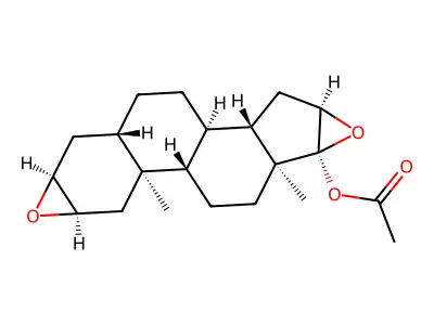 2a,3a,16a,17a-Diepoxy-17b-acetoxy-5a-androstane structure