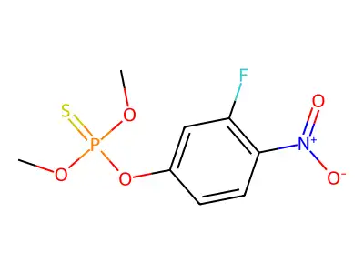 Phosphorothioic acid, O,O-dimethyl O-(3-fluoro-4-nitrophenyl)ester structure