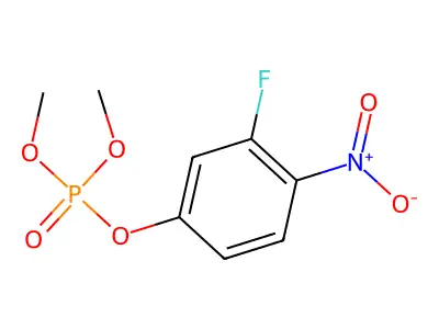 Phosphoric acid, dimethyl 3-fluoro-4-nitrophenyl ester structure