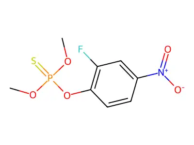 Phosphorothioic acid, O,O-dimethyl O-(2-fluoro-4-nitrophenyl) ester structure