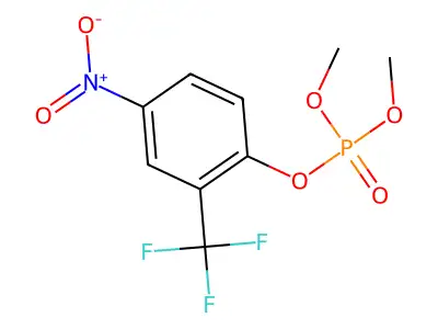 Phosphoric acid, dimethyl 4-nitro-2-(trifluoromethyl)phenyl ester structure