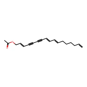 Heptadeca-2,8,10,16-tetraen-4,6-diynyl acetate structure