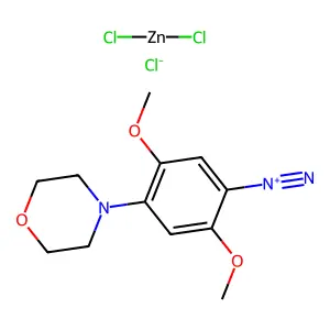 Dichlorozinc;2,5-dimethoxy-4-morpholin-4-ylbenzenediazonium;chloride structure