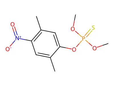 Phosphorothioic acid, O,O-dimethyl O-(2,5-dimethyl-4-nitrophenyl) ester structure