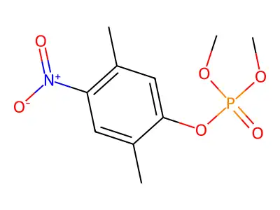 Phosphoric acid, dimethyl 2,5-dimethyl-4-nitrophenyl ester structure