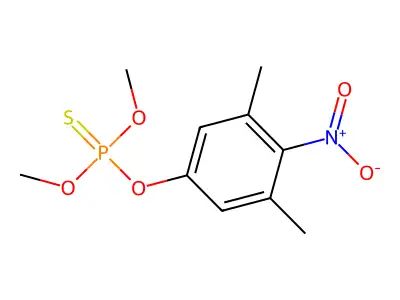 Phosphorothioic acid, O,O-dimethyl O-(3,5-dimethyl-4-nitrophenyl) ester structure