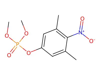 Phosphoric acid, dimethyl 3,5-dimethyl-4-nitrophenyl ester structure