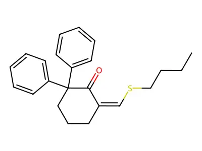 6-(Butylsulfanylmethylidene)-2,2-diphenylcyclohexan-1-one structure