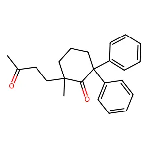 Cyclohexanone, 2-methyl-2-(3-oxobutyl)-6,6-diphenyl- structure