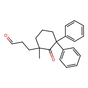 Cyclohexanepropanal,1-methyl-2-oxo-3,3-diphenyl- structure