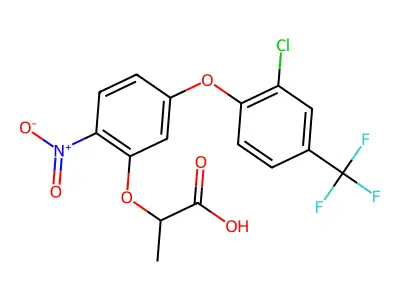 2-{5-[2-Chloro-4-(trifluoromethyl)phenoxy]-2-nitrophenoxy}propanoic acid structure