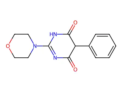4,6(1H,5H)-Pyrimidinedione, 2-morpholino-5-phenyl- structure