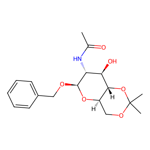 Benzyl 2-acetamido-2-deoxy-4,6-O-isopropylidene-B-D-glucopyranoside structure