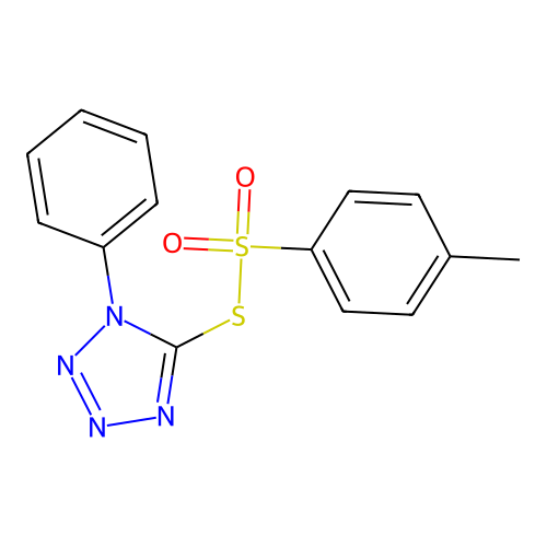 S-(1-Phenyl-1H-tetraazol-5-yl) 4-methylbenzenesulfonothioate structure