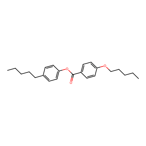 Benzoic acid, 4-(pentyloxy)-, 4-pentylphenyl ester structure