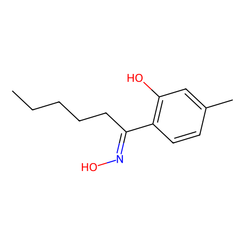 2-(N-hydroxy-C-pentylcarbonimidoyl)-5-methylphenol structure
