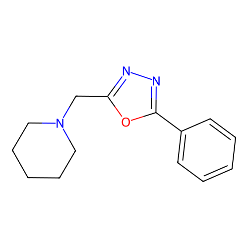 1-[(5-Phenyl-1,3,4-oxadiazol-2-yl)methyl]piperidine structure