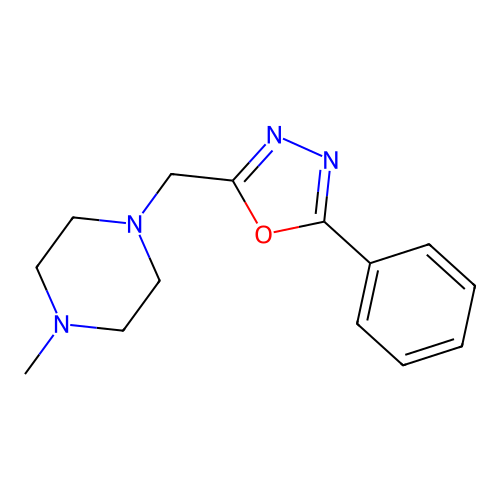 1-Methyl-4-[(5-phenyl-1,3,4-oxadiazol-2-yl)methyl]piperazine structure