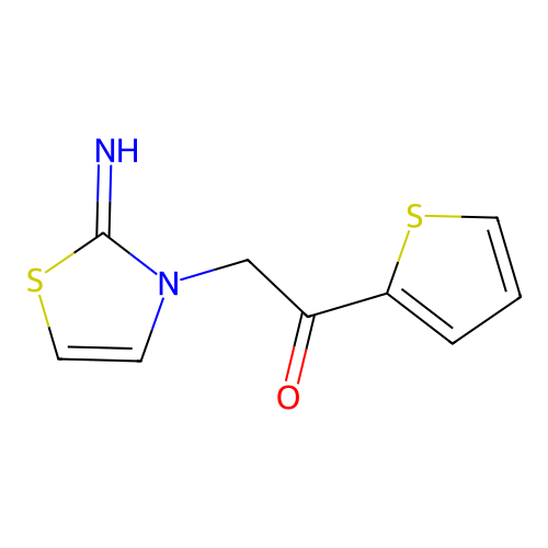 2-(2-Imino(1,3-thiazolin-3-yl))-1-(2-thienyl)ethan-1-one structure