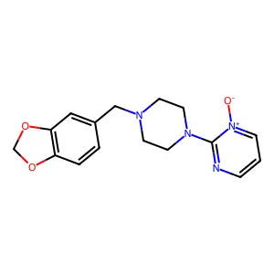 2-[4-(1,3-Benzodioxol-5-ylmethyl)-1-piperazinyl]pyrimidine 1-oxide structure