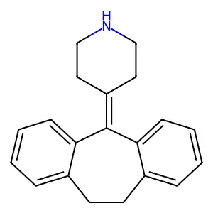 4-(10,11-dihydro-5H-dibenzo[a,d]cyclohepten-5-ylidene)piperidine structure