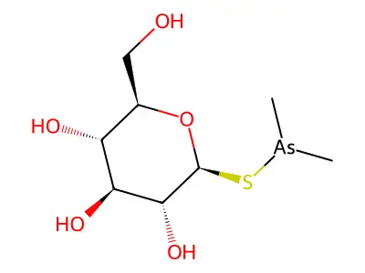1-S-dimethylarsino-1-thio-beta-D-glucopyranoside structure