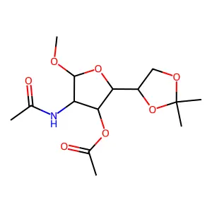 [4-Acetamido-2-(2,2-dimethyl-1,3-dioxolan-4-yl)-5-methoxyoxolan-3-yl] acetate structure
