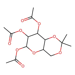 (6,7-diacetyloxy-2,2-dimethyl-4,4a,6,7,8,8a-hexahydropyrano[3,2-d][1,3]dioxin-8-yl) acetate structure