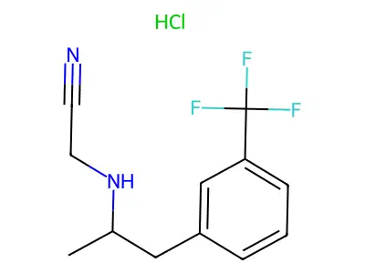 Phenethylamine, N-cyanomethyl-alpha-methyl-m-trifluoromethyl-, hydrochloride structure