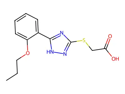 {[5-(2-Propoxyphenyl)-4H-1,2,4-triazol-3-YL]thio}acetic acid structure
