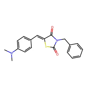 (5Z)-3-benzyl-5-[4-(dimethylamino)benzylidene]-1,3-thiazolidine-2,4-dione structure