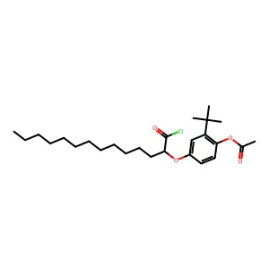 Tetradecanoyl chloride, 2-(4-(acetyloxy)-3-(1,1-dimethylethyl)phenoxy)- structure