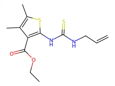 Ethyl 4,5-dimethyl-2-(prop-2-enylcarbamothioylamino)thiophene-3-carboxylate structure