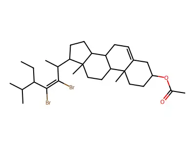 (22Z)-22,23-Dibromostigmasta-5,22-dien-3-yl acetate structure