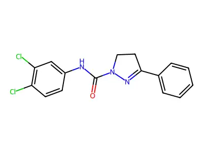 1H-Pyrazole-1-carboxamide, 4,5-dihydro-N-(3,4-dichlorophenyl)-3-phenyl- structure