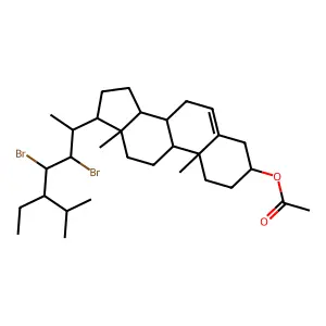 22,23-Dibromostigmast-5-en-3-yl acetate structure