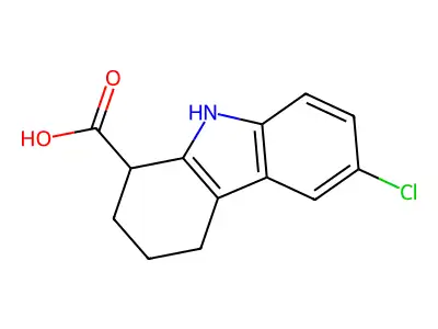 6-Chloro-2,3,4,9-tetrahydro-1H-carbazole-1-carboxylic acid structure