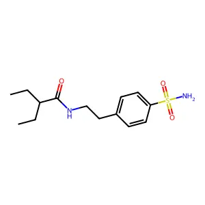 2-ethyl-N-[2-(4-sulfamoylphenyl)ethyl]butanamide structure