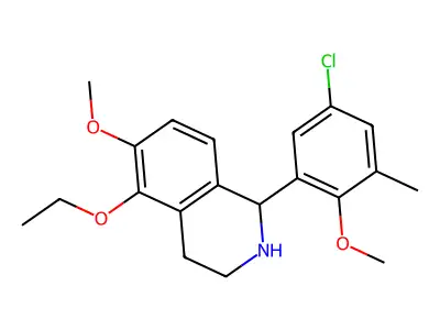 1-(5-chloro-2-methoxy-3-methylphenyl)-5-ethoxy-6-methoxy-1,2,3,4-tetrahydroisoquinoline structure