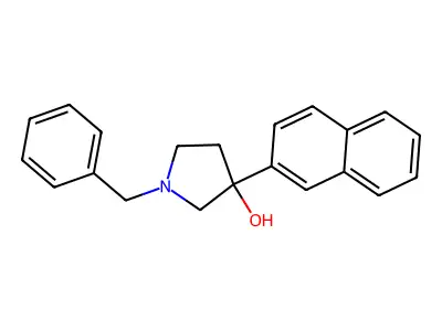 1-Benzyl-3-(naphthalen-2-yl)pyrrolidin-3-ol structure