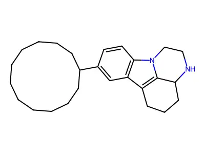 8-cyclododecyl-2,3,3a,4,5,6-hexahydro-1H-pyrazino[3,2,1-jk]carbazole structure