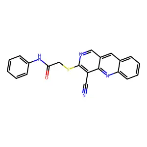 Acetamide, 2-[(4-cyanobenzo[b][1,6]naphthyridin-3-yl)thio]-N-phenyl- structure