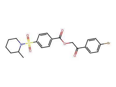 2-(4-Bromophenyl)-2-oxoethyl 4-[(2-methyl-1-piperidinyl)sulfonyl]benzoate structure