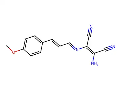 2-Amino-3-[3-(4-methoxyphenyl)prop-2-enylideneamino]but-2-enedinitrile structure