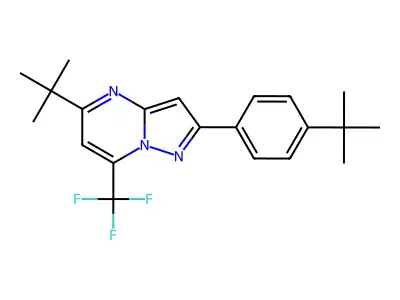 5-Tert-butyl-2-(4-tert-butylphenyl)-7-(trifluoromethyl)pyrazolo[1,5-a]pyrimidine structure