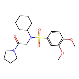 N-cyclohexyl-3,4-dimethoxy-N-(2-oxo-2-pyrrolidin-1-ylethyl)benzenesulfonamide structure