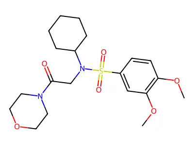 N-cyclohexyl-3,4-dimethoxy-N-(2-morpholin-4-yl-2-oxoethyl)benzenesulfonamide structure